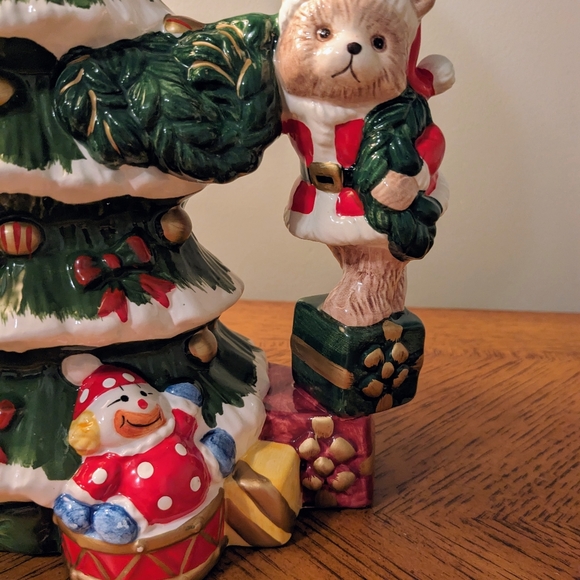 Vintage World Bazaars Inc Hand Painted Christmas Tree Pitcher Original Box - Picture 8 of 11